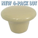 New 4-PACK Lot Laurey Cabinet 1.5" Round Porcelain Drawer Knob Bone Color 01716. Fixed Price $13.49.