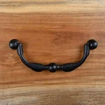 Renovators Supply Cabinet Handles 6 Wrought Iron Black Drawer Pull Drop Style. Fixed Price $10.99.