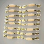 16 Vtg Amerock Allison Drawer Cabinet Pulls Brass Porcelain Gold Almond 63866 5". Fixed Price $28.00.