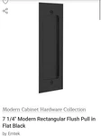 Emtek 7 1/4" Modern Rectangular Flush Pull In Flat Black. Fixed Price $19.50.