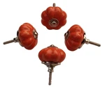 Abhandicrafts - Set Of 4 Ceramic Knobs Painted Pumpkin Shape Cupboard Wa.... Fixed Price $30.98.