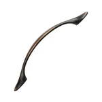 Flare Style 3-3/4" Hole Centers, 4-31/32" Long Brushed Oil-rubbed Bronze Pull. Fixed Price $117.85.