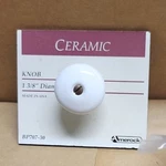 Amerock BP707-30 White Ceramic Door/drawer Knobs/pulls 1 3/8" Diameter Lot Of 2. Fixed Price $6.99.