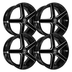 (SET-4) Capri Luxury C5178 20X10 5X112 Black Polished 38MM Wheels Rims Inch. Fixed Price $1279.20.