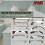 Modern *brushed Nickel* Handles Collection Kitchen Bath Cabinet Bar Pull Knob. Fixed Price $39.30.