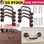 Lot Vintage Drop Bail Dresser Wardrobe Drawer Pull Antique Bronze Cabinet Handle. Fixed Price $61.98.