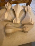 Wood Table Legs Unfinished Corbels Claw And Ball 8 Inch With Outside Corner. Fixed Price $40.00.