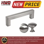 Square Bar Pull Handle Round Knob Kitchen Cabinet Stainless Brushed Nickel Mod. Fixed Price $26.61.
