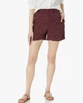 Goodthreads Fluid Twill Lightweight Pull-on Shorts Burgundy Wave Print Women. Fixed Price $10.00.