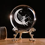 Ifolaina 3D Fairy Crystal Ball With Stand 60MM Laser Engraved Moon Clear. Fixed Price $14.76.