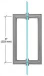 Brushed Satin Chrome 8" Mt Series Round Tubing Mitered Corner Back-to-back Pull. Fixed Price $95.38.