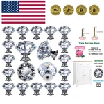 26 Pcs Glass Cabinet Knobs Crystal Drawer Pulls Clear 30 Mm Diamond For Kitch.... Fixed Price $38.99.