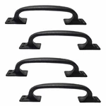Black Wrought Iron Cabinet Handle 6" Rust Resistant Powder Coated Pack Of 4. Fixed Price $59.99.