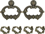 6PCS Oval Bronze Drop Ring Drawer Pulls, Small Vintage Cabinet Handles, Met. Fixed Price $13.08.