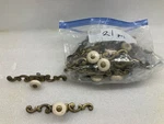 21 Vintage Amerock Brass Porcelain Knob Cabinet Drawer Pull. Speckled. Plate 5. Fixed Price $45.00.