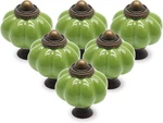 12PCS Grass Green Pumpkin Knobs, Vintage Ceramic Cabinet Handles, Drawer Pulls F. Fixed Price $15.99.