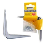 White Enamel Shelf Brackets Angled Metal Shelving Support Arms 3" X 4". Fixed Price $5.99.