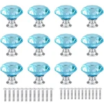 Anjuu 12 Pcs Diamond Shape Crystal Glass Cabinet Knobs With Mm, Azure. Fixed Price $22.50.