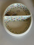 Vena Polish Pottery Oval Divided Serving Dish Baker Gorget Me Not Signed 15. Fixed Price $59.00.