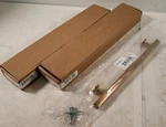Lot Of 3 Emtek 86456US4 Freestone Cabinet Pull Satin Brass- 8". Fixed Price $26.99.