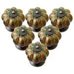 Ieik Ceramic Glazed Cabinet Knobs Pumpkin Shape Classy Vintage Green. Fixed Price $34.35.