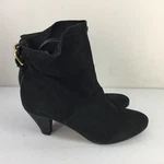 Anthropologie Cynthia Vincent 7.5 Black Embossed Ankle Boot Boho Pull On Chic. Fixed Price $46.95.