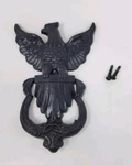Vintage Cast Iron American Bald Eagle Door Knocker Black Finish W/ Screws. Fixed Price $28.95.