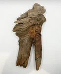 Vintage Hand Carved California Fir Wood Face With Hanging Hardware. Fixed Price $40.00.