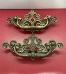 Set Of 2 Vintage Kbc Brass Drawer Pulls W/ Drop Handles N-4664 4-1/4 Centers. Fixed Price $20.44.