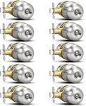 10 Pack Brushed Nickel Knobs,privacy With Lock, Interior. Fixed Price $62.77.