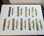 Lot Of 9 Amerock Carriage House Solid Brass Cabinet Drawer Pulls Handles. Fixed Price $30.00.