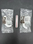 ( 2) Belwith Porcelain Red Stripe Art Deco Drawer Cabinet Pulls Handles P937-WR. Fixed Price $14.99.