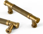 Goo-ki Pack Antique Brass Knurled Cabinet Pulls 3" (76MM) Center. Fixed Price $25.00.