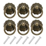 6 Set Vintage Drop Ring Knobs For Dresser Drawer Bronze 33MM/1.3". Fixed Price $13.67.
