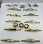 Vtg. KBC1 Lot Of 10 Brass Spoon Foot Cabinet Drawer Pulls Handles 43863. Fixed Price $21.00.
