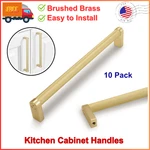 Povefonk 10 Pack 7.5" Brushed Brass Knurled Cabinet Pull Handles Gold Kitchen. Fixed Price $56.50.