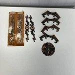 Lot Of 4 Vtg Amerock Cabinet Backplates & Dresser Hardware. Fixed Price $35.00.