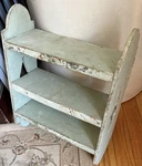 Vintage Primitive Handmade Milk Paint Hewn Wood Farmhouse Shelf.. Fixed Price $150.00.