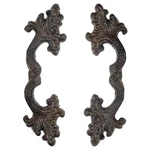 2 Fancy Victorian Cast Iron Door Handle Pull Rustic Antique Style Cabinet Drawer. Fixed Price $19.95.