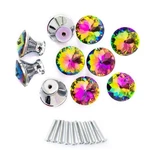 Pack 30MM Colorful Crystal Glass Drawer Knobs Diamond Shape With Screws. Fixed Price $16.70.