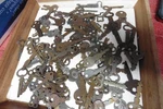 100 Apx Antique Skeleton Keys 1-2" Cabinets Drawers Doors Lock Flat Some Brass. Fixed Price $48.75.