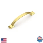 Mengico Pack 4 Inch (102MM) Gold Arch Cabinet Pulls - Zinc Alloy Drawer Handl. Fixed Price $45.37.