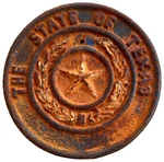 Vintage Cast Iron Great Seal Of Texas Lone Star State Dimensional Wall Plaque 5". Fixed Price $41.75.