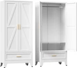 Metal Armoire Wardrobe Closet With Drawer, 71 Tall Clothing Storage Cabinet. Fixed Price $169.99.