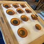 Bakelite Brass & Amber Gold Antique Style Drawer Pulls Set Of 11 Art Deco. Fixed Price $169.78.