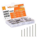 Wellocks Cabinet Pulls Knobs Screws M4 25-50MM 200 Pcs Assortment Silver Mach.... Fixed Price $26.37.