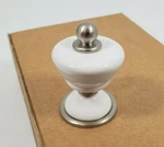 10 Pc Brainerd Coat & Robe Hook White Ceramic Brushed Nickel 54548 Knobs Pulls. Fixed Price $9.99.
