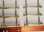 Solid Brass Drawer Cabinet Pulls (6) 4.5" W/ 3" Mounting Centers Exc Condition. Fixed Price $37.82.
