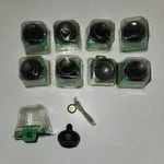 9 Flat Black Knobs Pulls Round Mcm Vtg American Cabinet Contemporary Nos 1/8". Fixed Price $20.00.