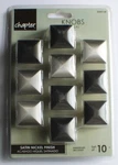 10 Pack Of Cabinet Drawer Knobs With Satin Nickel Finish, Square Pyramid Style. Fixed Price $19.35.